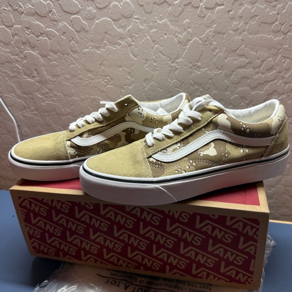 Vans‎ Old Skool Desert Camo Khaki Sneakers Womens 7.5 NEW - Picture 2 of 5